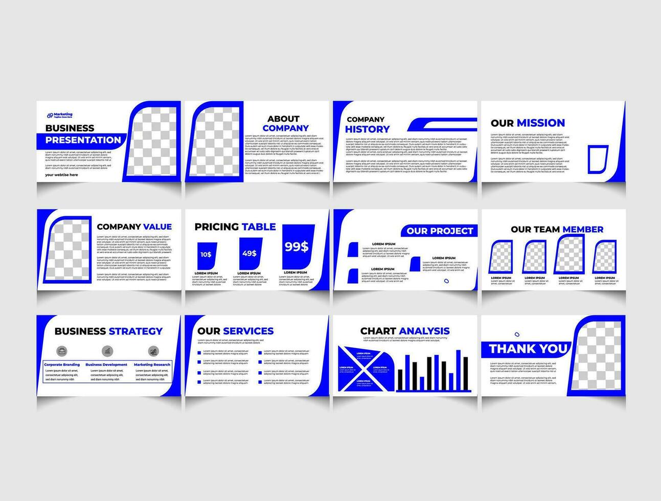 minimalistisk företag powerpoint presentation diabilder mall design. använda sig av för presentation, bakgrund, hemsida skjutreglage, reklam, landning sida, tidskrift, årlig Rapportera, marknadsföring, företag profil. vektor