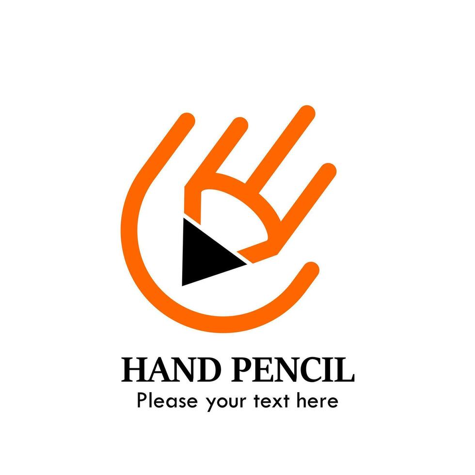 Hand-Bleistift-Logo-Design-Vorlage-Illustration. es gibt bleistift und hand vektor