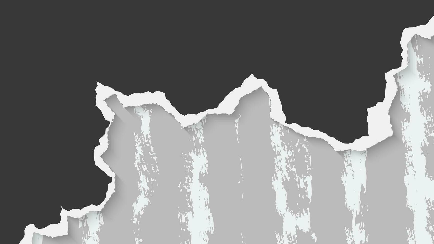 abstrakt svart papper rev ram design mall i grunge vit bakgrund vektor
