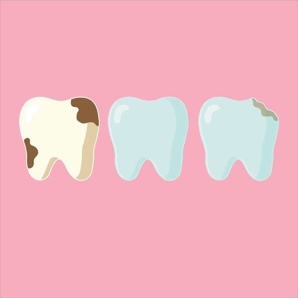tre annorlunda typer av dental betingelser vektor illustration