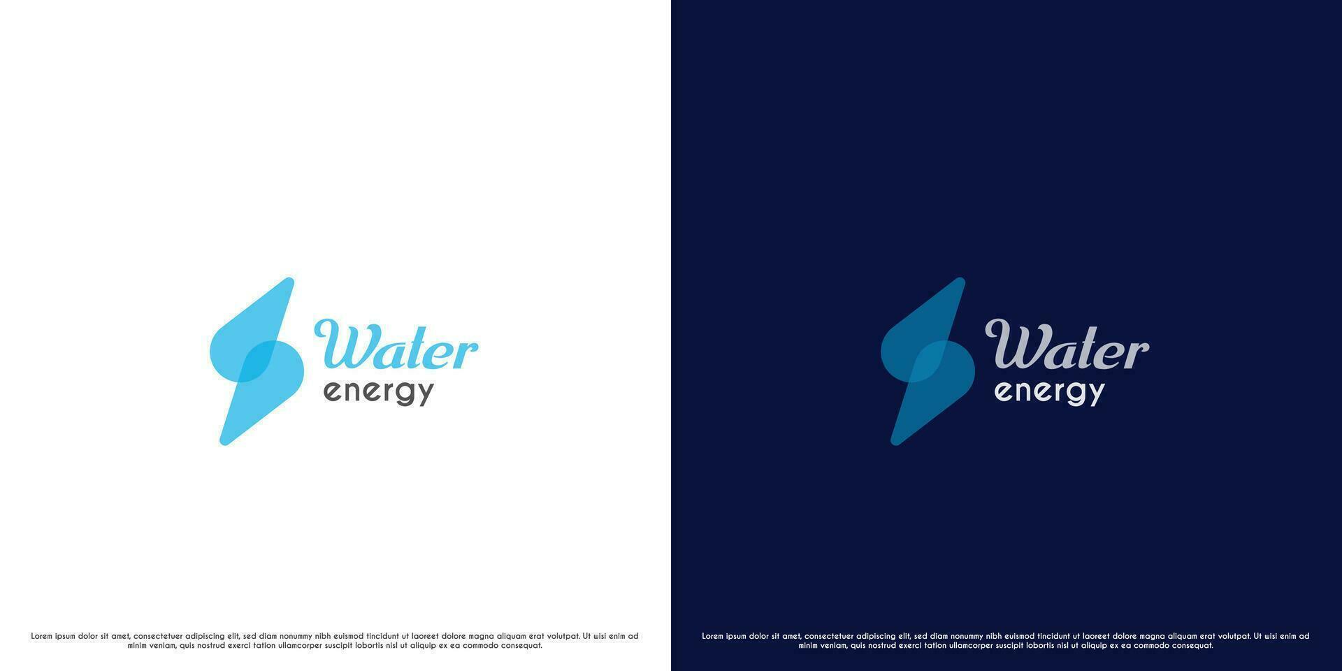 Wasser Energie Logo Design Illustration. einfach eben Silhouette Energie Wasser fallen abstrakt kreativ transparent horizontal modern umweltfreundlich natürlich Ressourcen Technologie zum Unternehmen Netz App. vektor