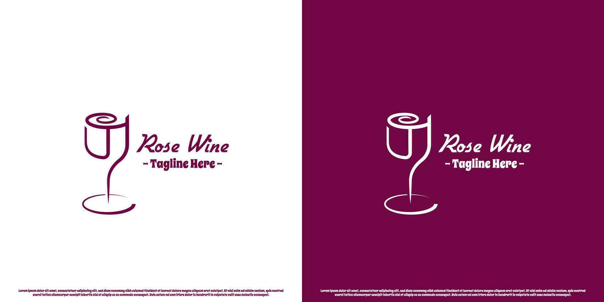 reste sig vin logotyp design illustration. enkel platt linje silhuett kreativ reste sig vin glas minimalistisk elegant lyx klassisk modern natt klubb bar alkoholhaltig dryck bordeaux röd vin. vektor