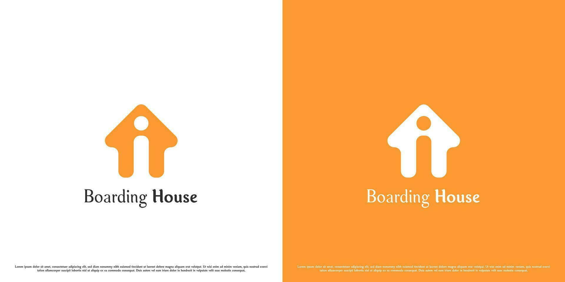 ombordstigning hus logotyp design illustration. platt silhuett enkel minimalistisk ombordstigning hus bekväm bostads- hus byggnad. lägenhet hotell mysigt beläggning uthyrning design. vektor
