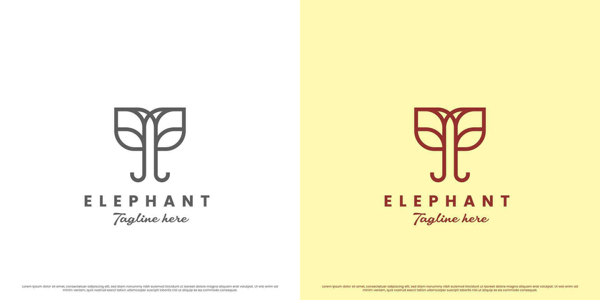 minimalistisk elefant logotyp design illustration. elefant däggdjur djur- linje konst silhuett enkel minimalistisk stor tung djur. perfekt för djur- fristad parkera Zoo djur- webb app ikon. vektor