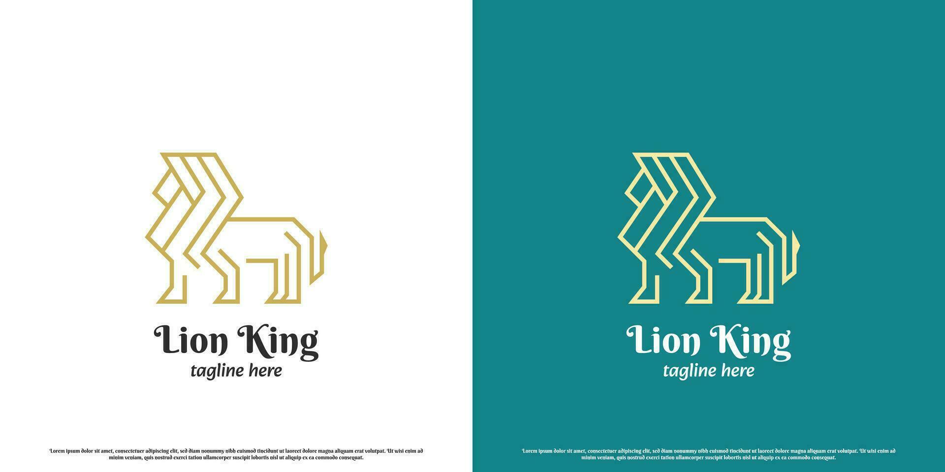 minimalistisk lejon logotyp design illustration. platt kreativ silhuett geometri linje vild djur- djungel lejon enkel majestät elegant minimalistisk kunglig lyx monogram rovdjur rovdjur däggdjur stor katt. vektor