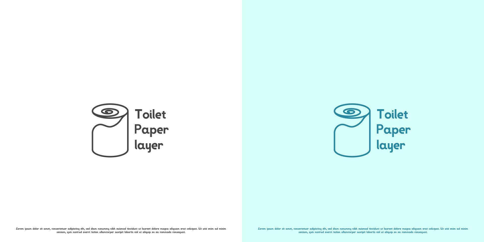 toalett papper logotyp design illustration. enkel platt silhuett minimalistisk toalett papper rulla toalett objekt bidé badrum Tillbehör. vektor
