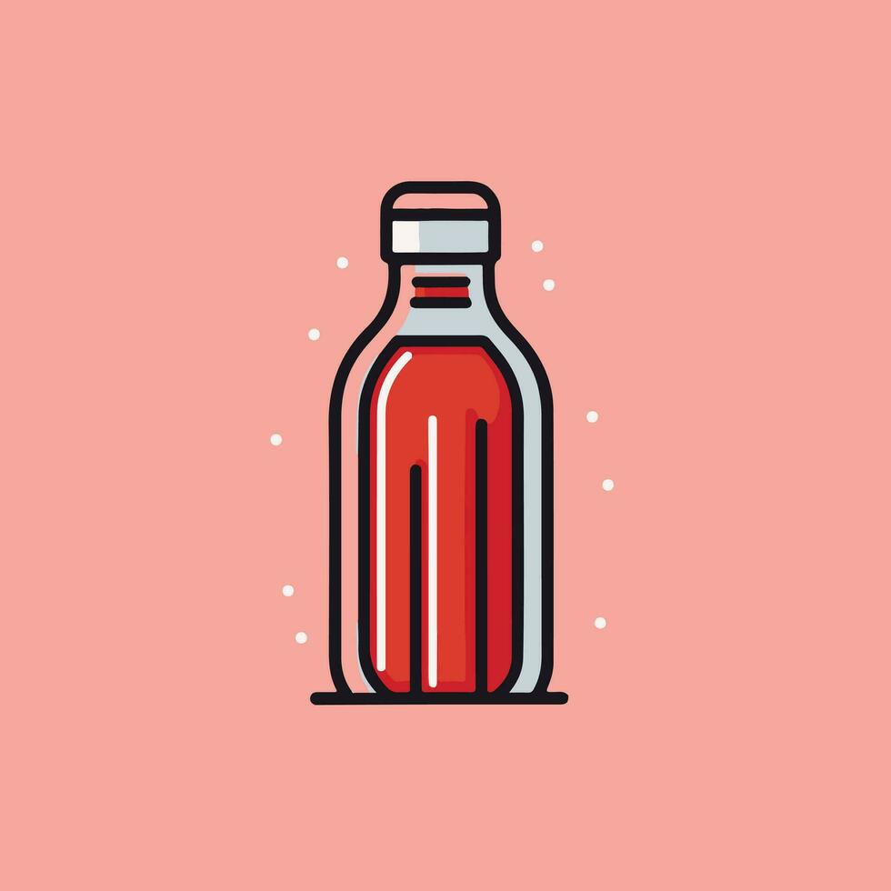 Soße Ketchup Flasche. Soße Ketchup Flasche Illustration Symbol vektor