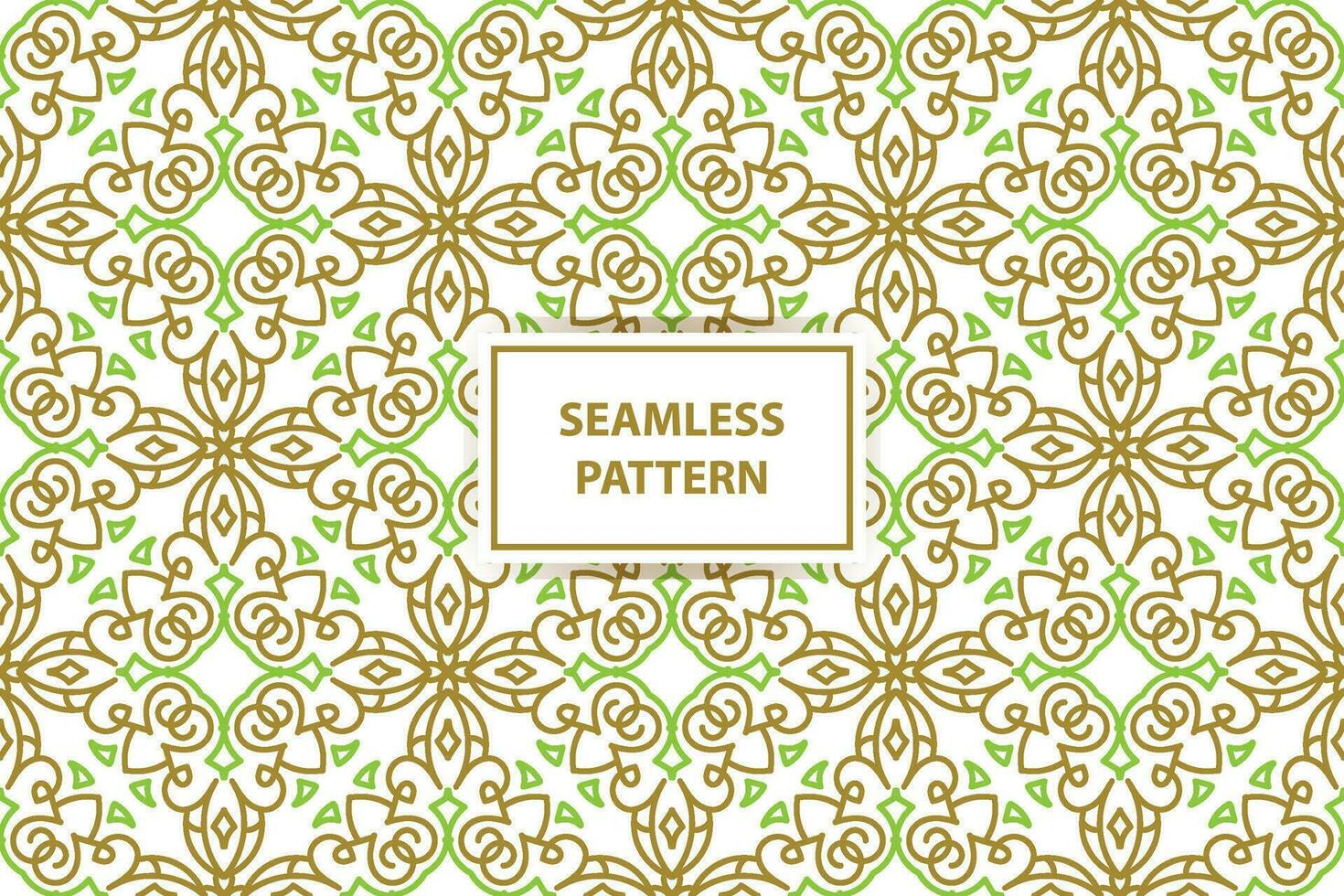 orientalisk sömlös mönster. vit, grön och guld bakgrund med arabicum prydnad. mönster, bakgrund och tapet för din design. textil- prydnad. vektor illustration.