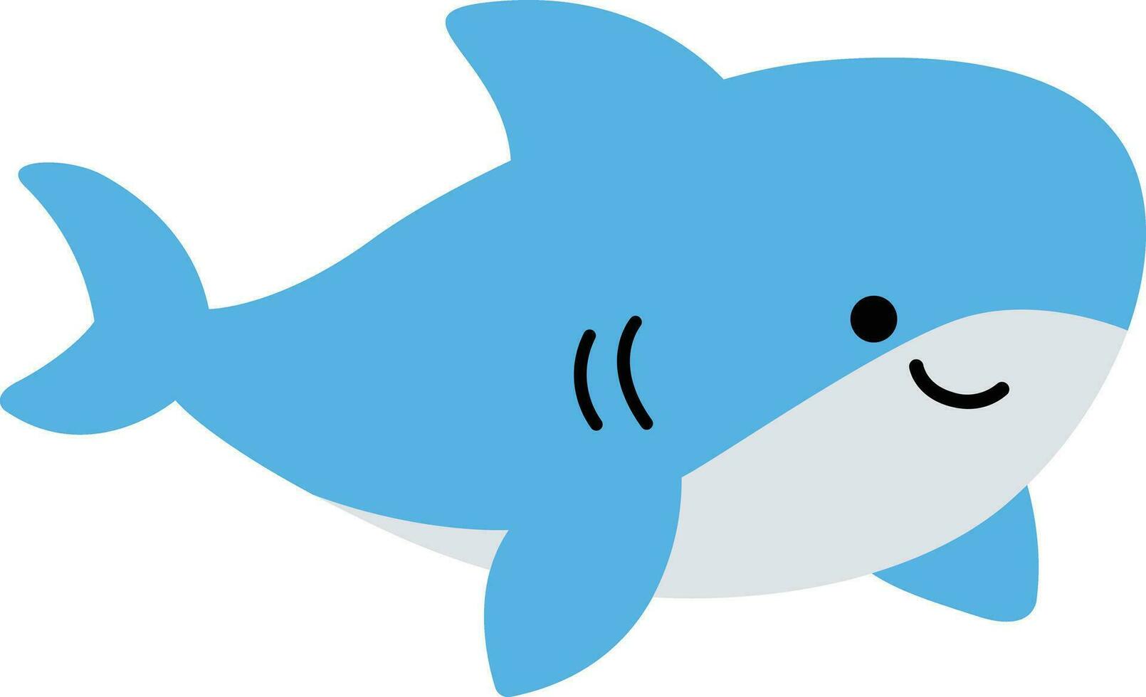 Hai. Karikatur Ozean Fisch Charakter. Comic Haie Emotionen. Hai Fisch Maskottchen. Haie zum Baby, Kinder und Familie. Vektor