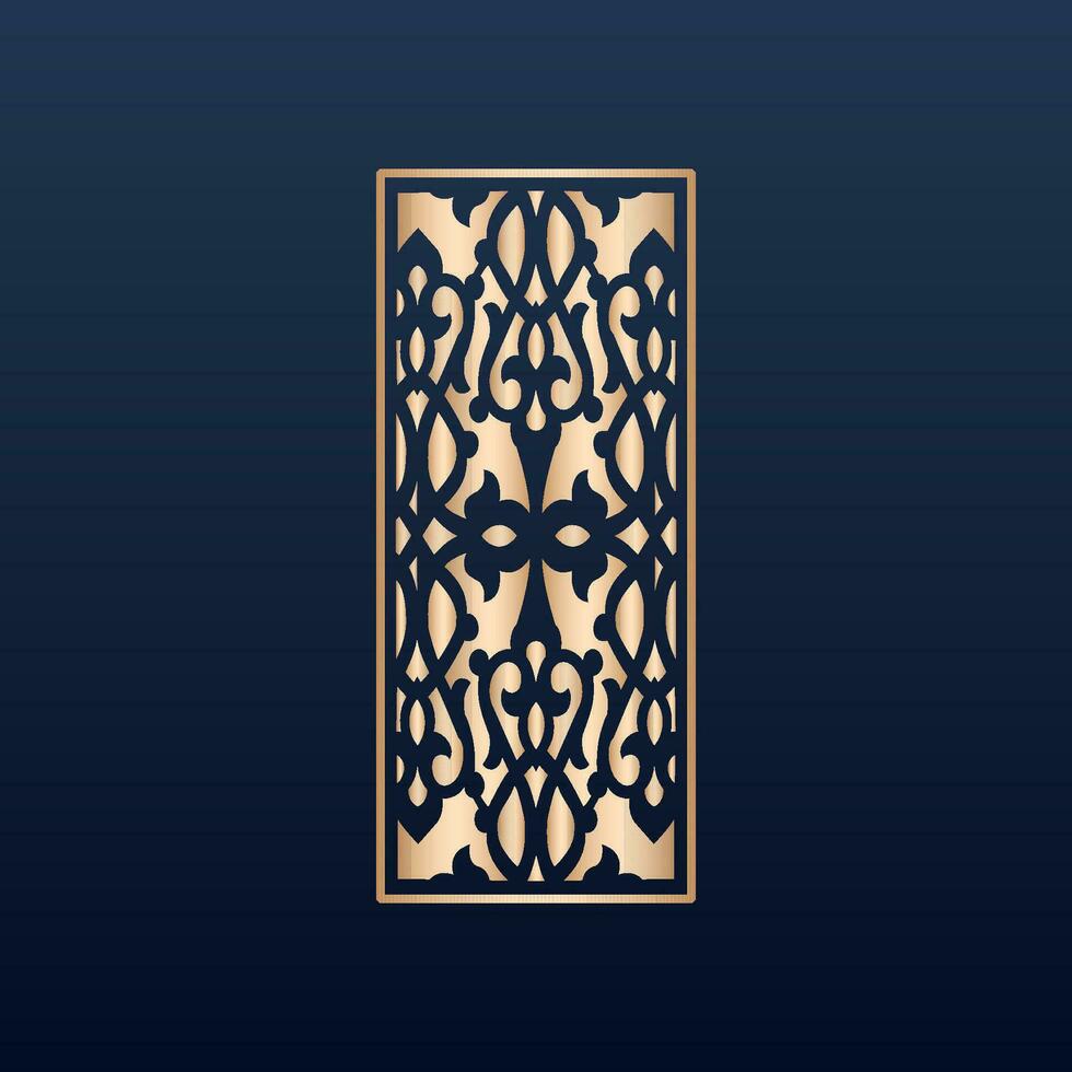 Laser- Schnitt islamisch Muster - - Laser- Schnitt dekorativ Panel einstellen mit Spitze Muster Platz Vorlagen vektor