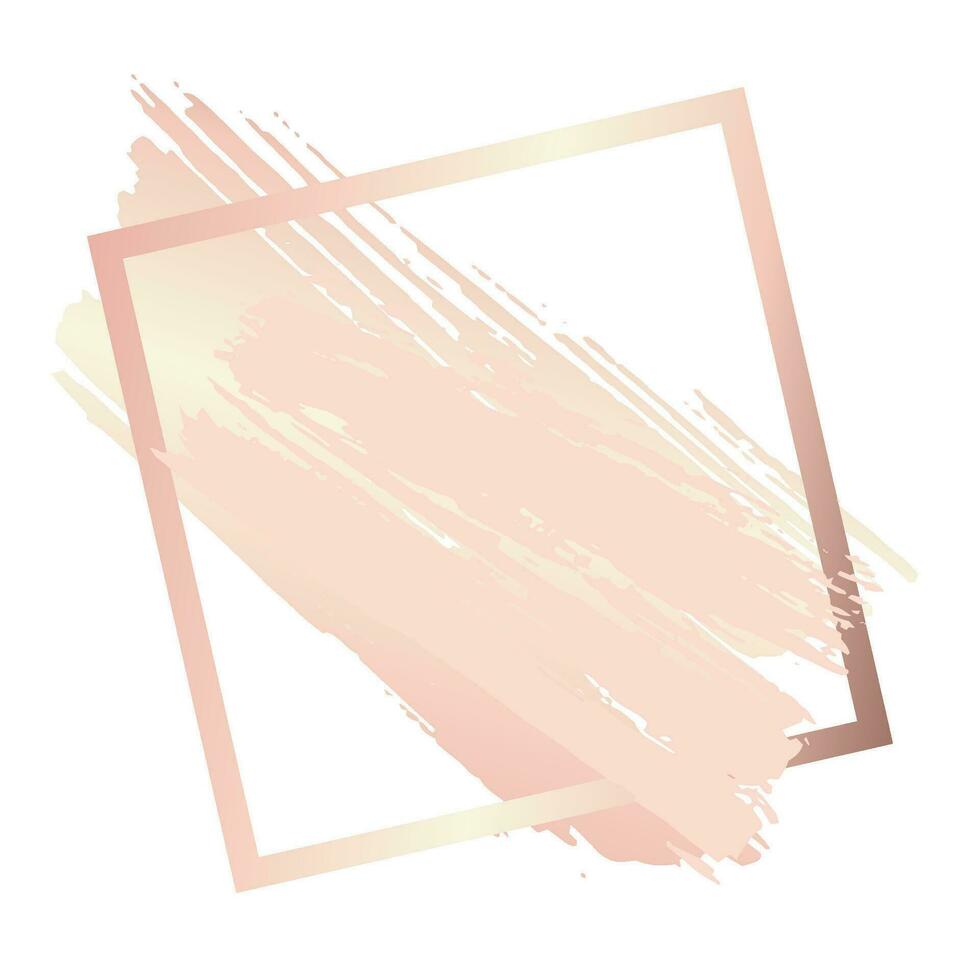 Prämie Rosa Frames oder Valentinstag Tag. kreativ Kunst Frames erstellt mit Grunge Flecken von Rosa Gold. zu Stil Ihre Text, Kopieren Raum vektor