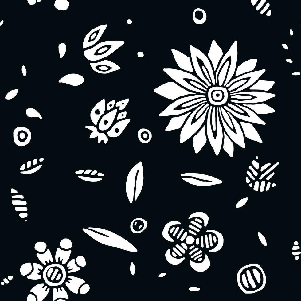blommig dekor sömlös mönster. ritad för hand blommor färg bok. använda sig av för täcker, tyger, tapeter, omslag papper, kort, brevpapper, inbjudningar, kort. vektor. vektor