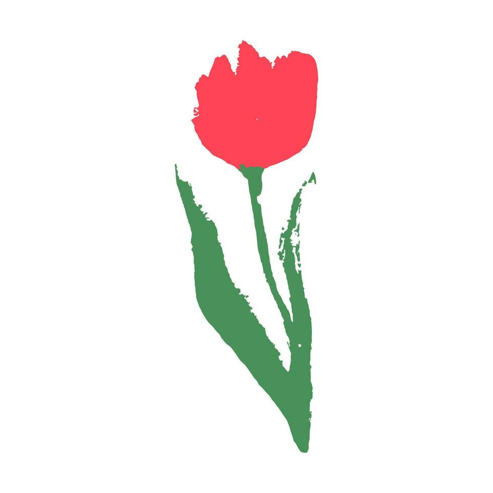 hand teckning ett stor tulpan blomma. botanisk pastell skiss för bröllop inbjudningar, hjärtans dag hälsning kort, dekor. vår ClipArt på en vit bakgrund. vektor