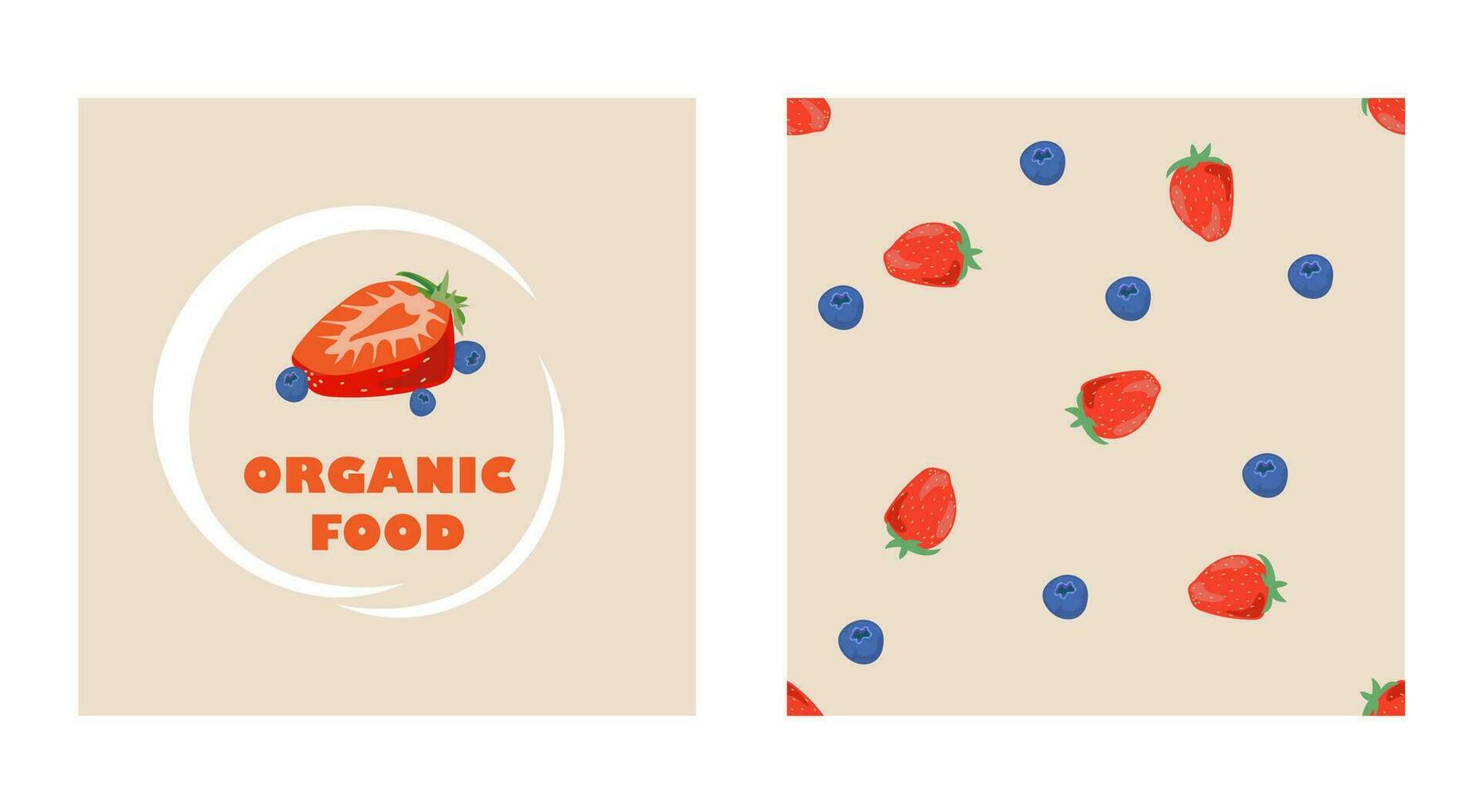 vektor företag uppsättning mall jordgubbar och blåbär med 2 alternativ. restaurang eller organisk kosmetika, tvål och skönhet Produkter branding element.