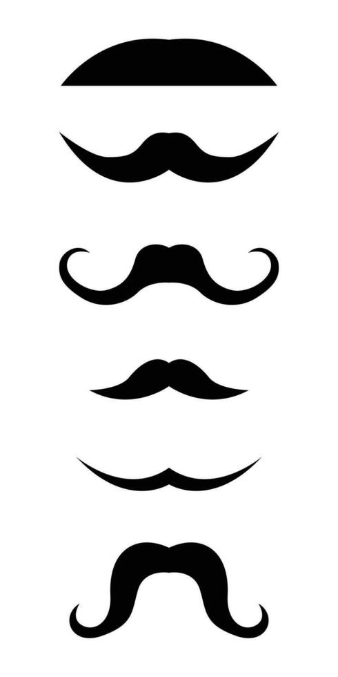 svart mustasch samling vektor illustration isolerat på vit