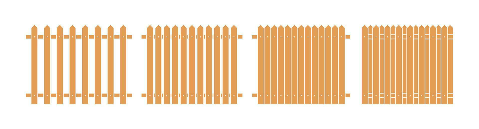 färgad staket i platt stil vektor illustration isolerat på vit