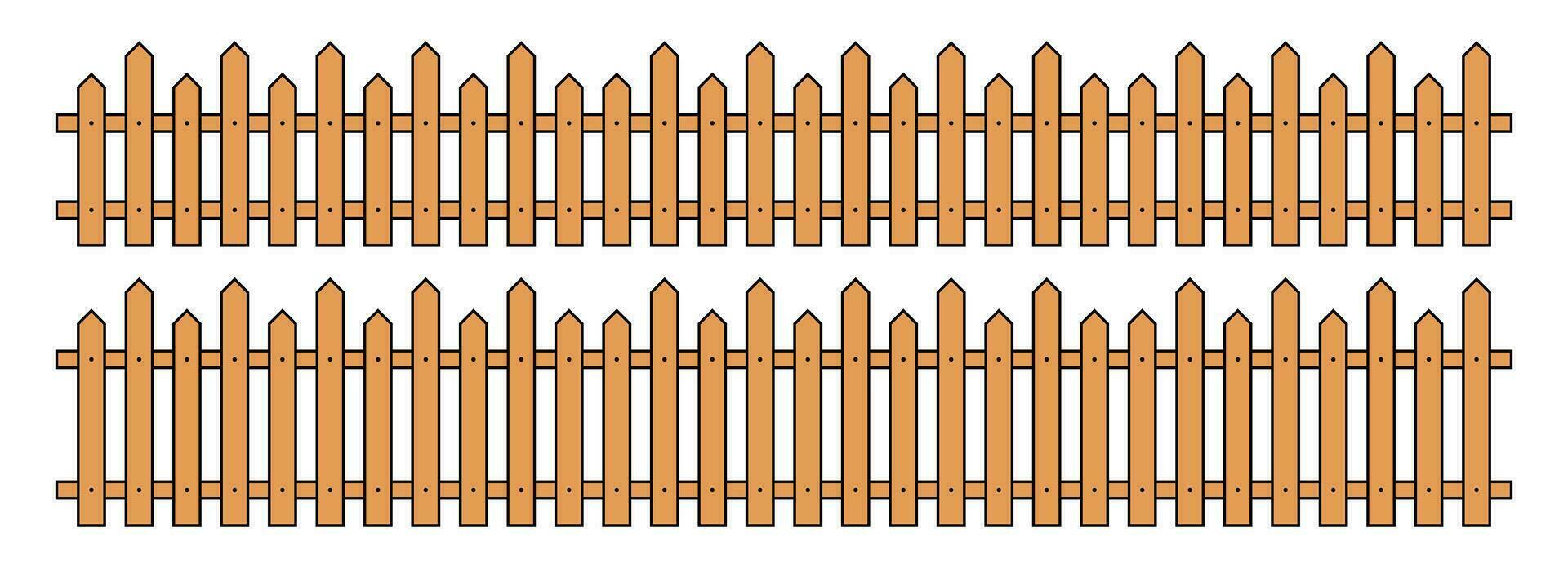 farbig Gliederung Zaun im eben Stil Vektor Illustration isoliert auf Weiß