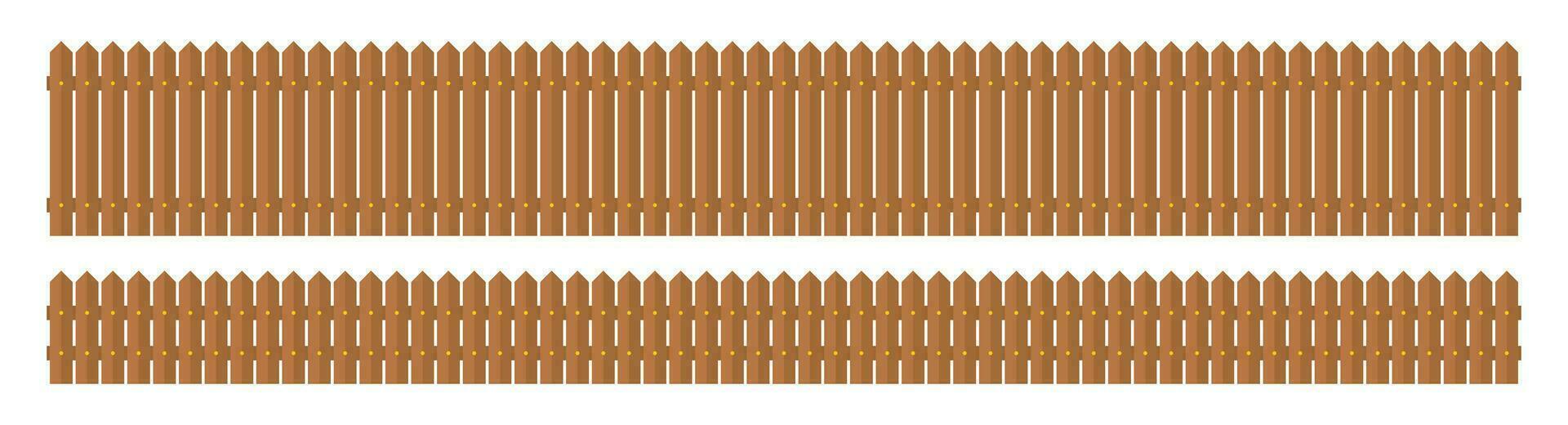 trä- staket i platt stil vektor illustration isolerat på vit