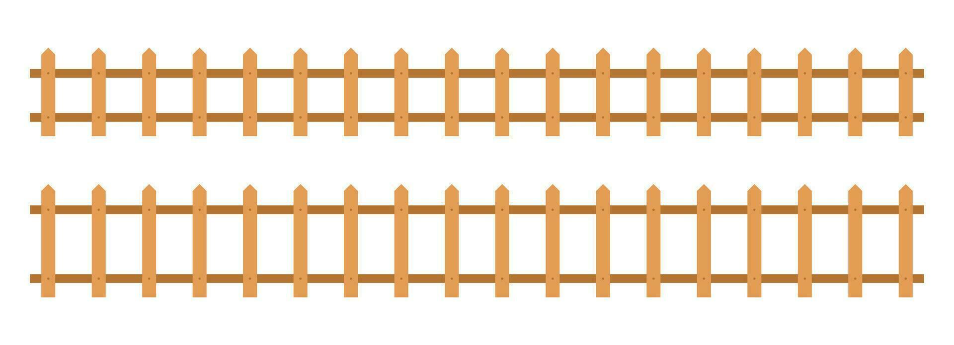 hölzern Zaun im eben Stil Vektor Illustration isoliert auf Weiß