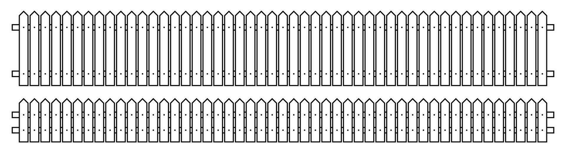 Gliederung Zaun im eben Stil Vektor Illustration isoliert auf Weiß