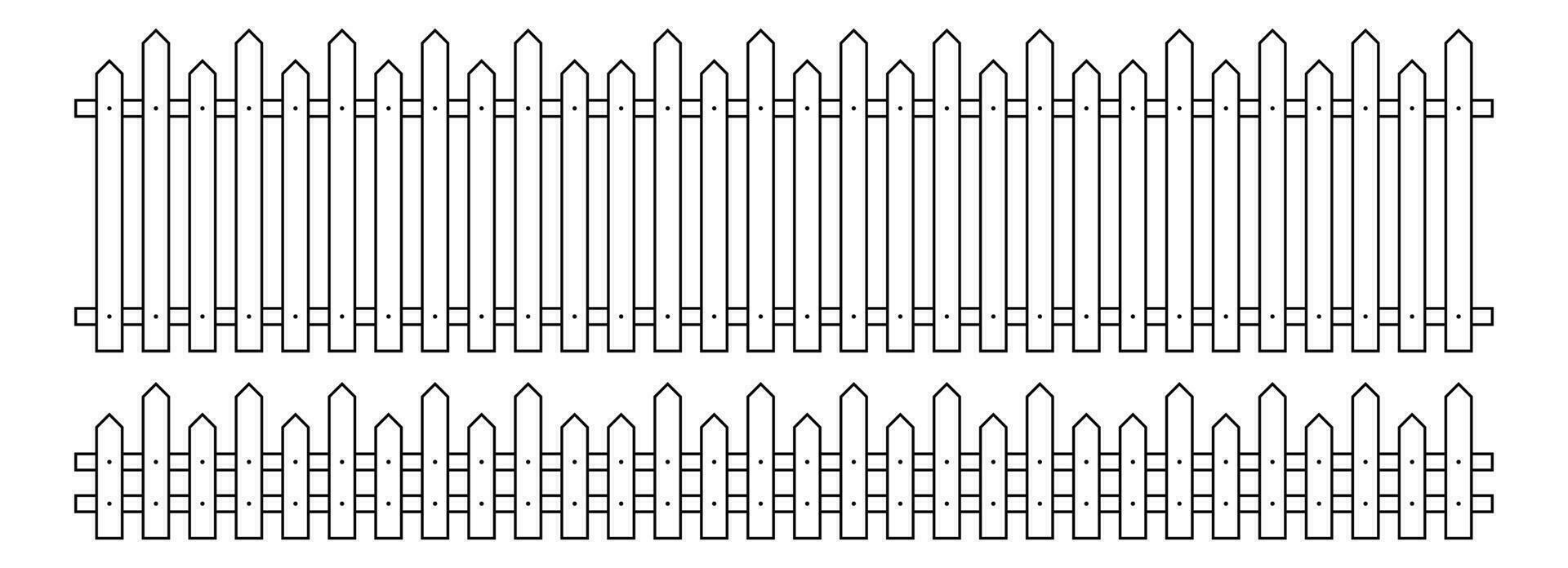 Gliederung Zaun im eben Stil Vektor Illustration isoliert auf Weiß