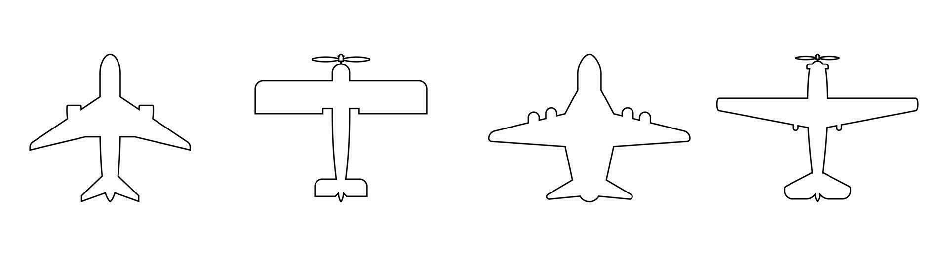 topp se av linje plan ikon uppsättning. vektor illustration isolerat på vit