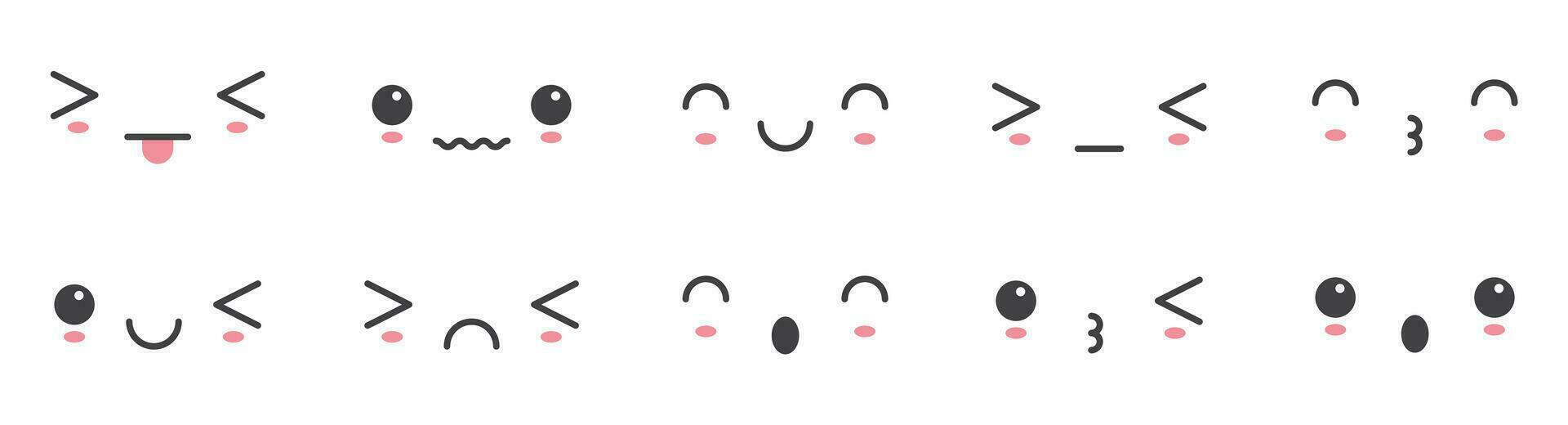 tecknad serie emoji ansikten med annorlunda humör vektor illustration samling