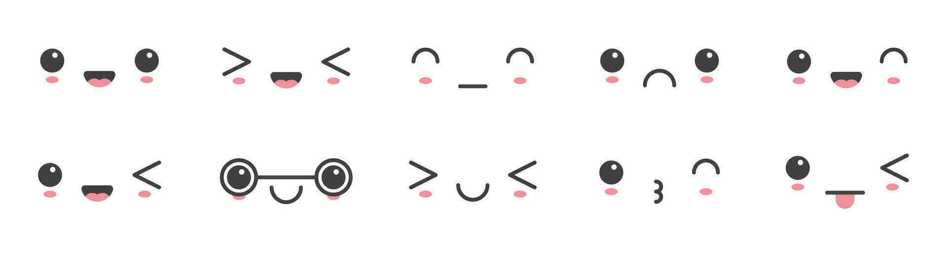 tecknad serie emoji ansikten med annorlunda humör vektor illustration samling