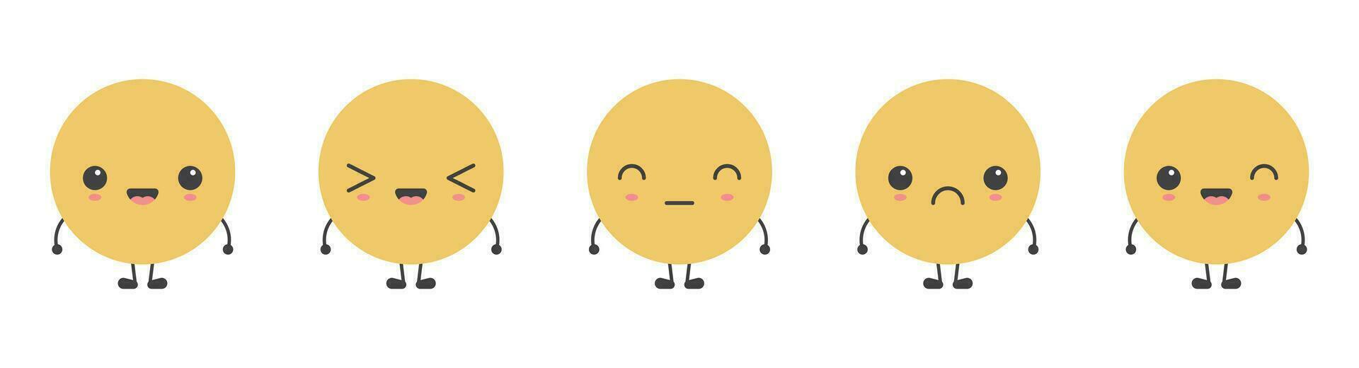 Karikatur Emoji Gesichter mit anders Stimmung Vektor Illustration Sammlung