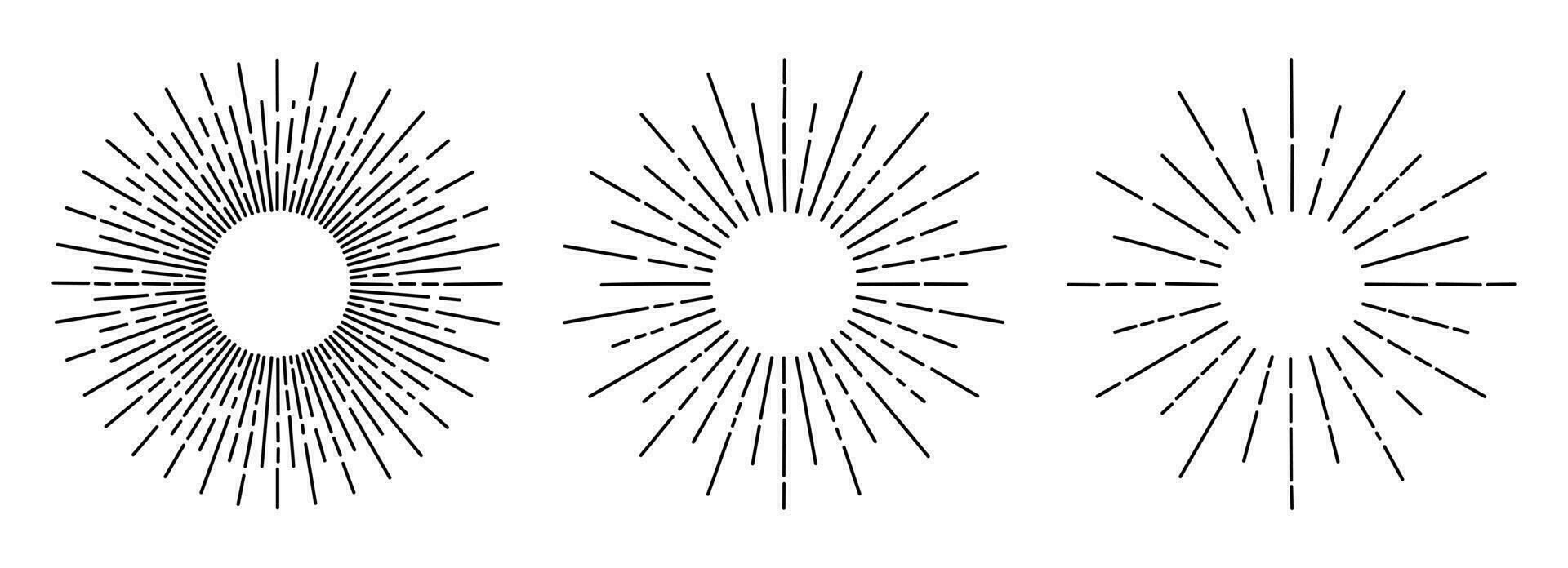 Hand gezeichnet Sonne Strahlen Vektor Sammlung