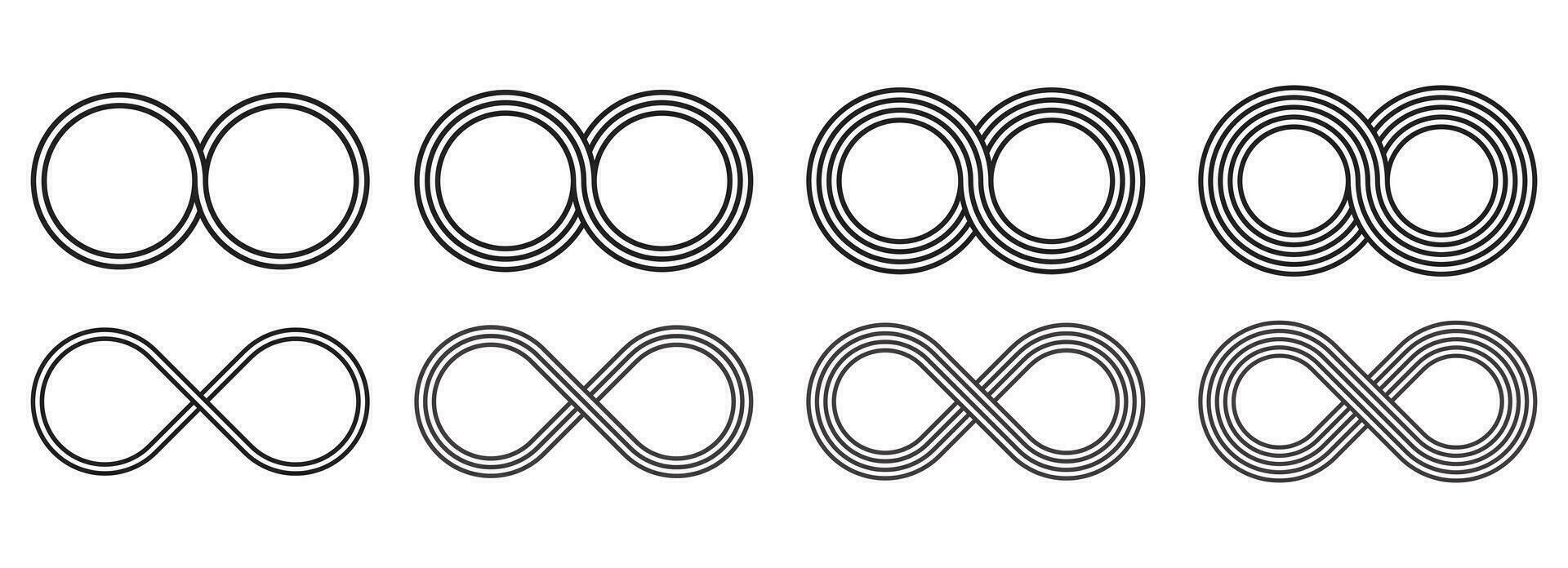 oändlighet symbol samling vektor illustration isolerat på vit