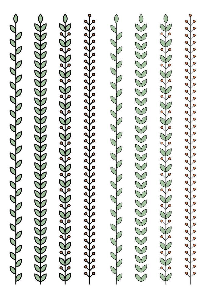 översikt blomma vektor uppsättning isolerat på vit