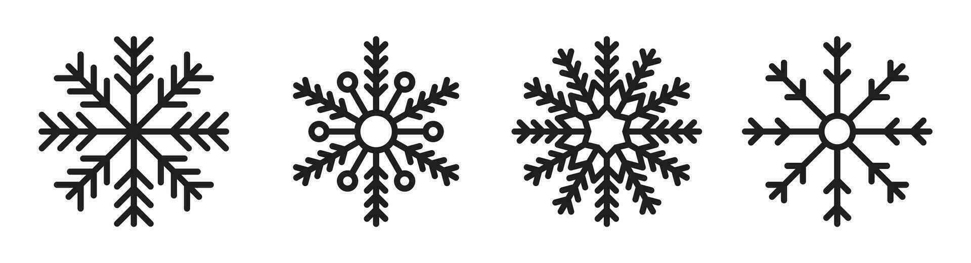 Schneeflocke Symbol Sammlung Vektor Illustration isoliert auf Weiß