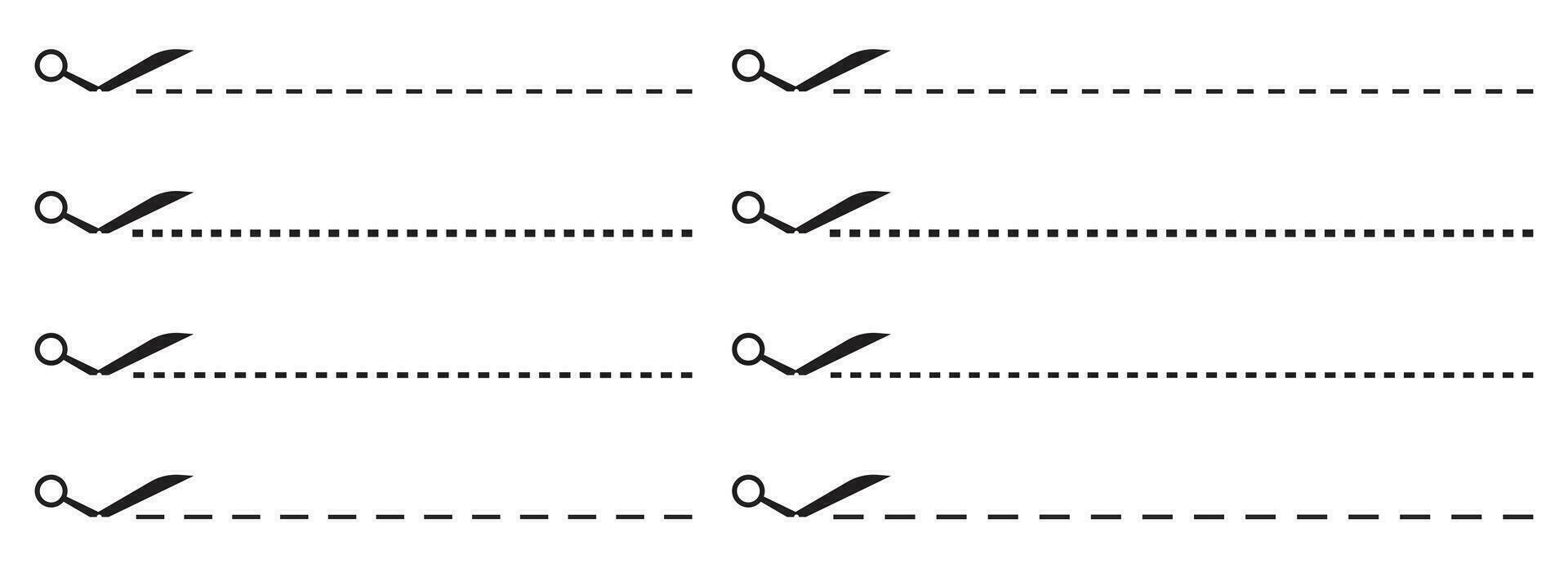 sax med skära prickad linje vektor illustration samling