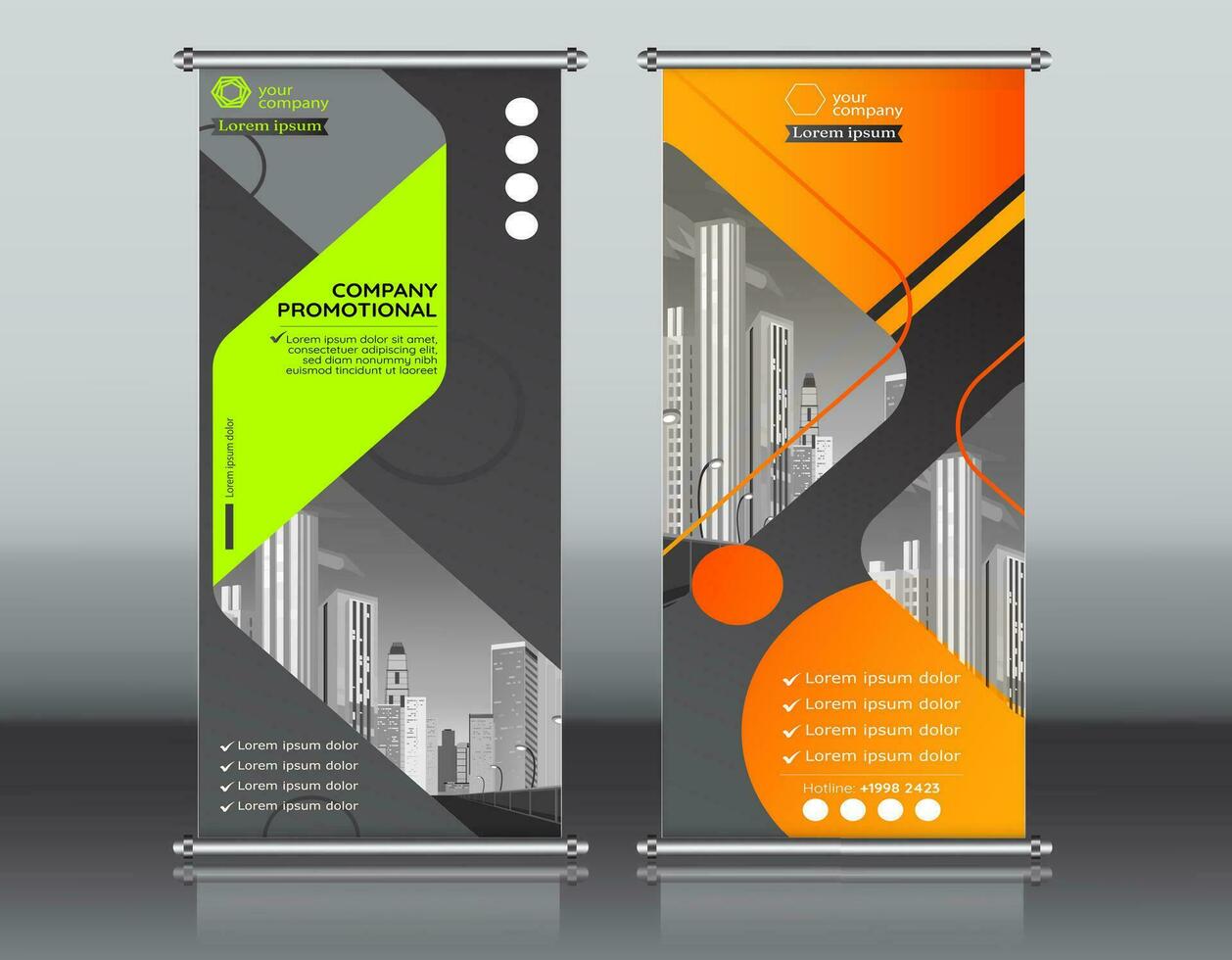 rollen oben Geschäft Broschüre Flyer Banner Design Vertikale Vorlage Vektor, Startseite Präsentation abstrakt geometrisch Hintergrund, modern Veröffentlichung x-Banner und Flaggenbanner, Rechteck Größe. rot , Blau, Grün vektor