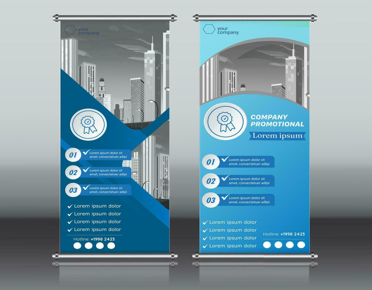 rollen oben Geschäft Broschüre Flyer Banner Design Vertikale Vorlage Vektor, Startseite Präsentation abstrakt geometrisch Hintergrund, modern Veröffentlichung x-Banner und Flaggenbanner, Rechteck Größe. rot , Blau, Grün vektor