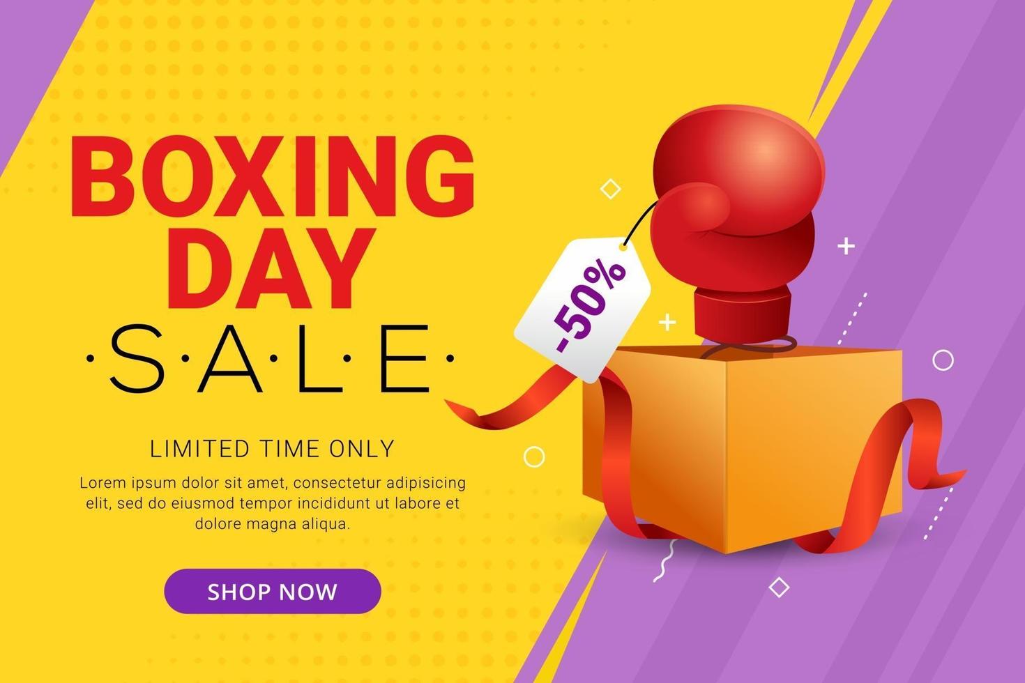 Boxing Day Sale Banner-Design mit Rabattangebotsaktion offer vektor