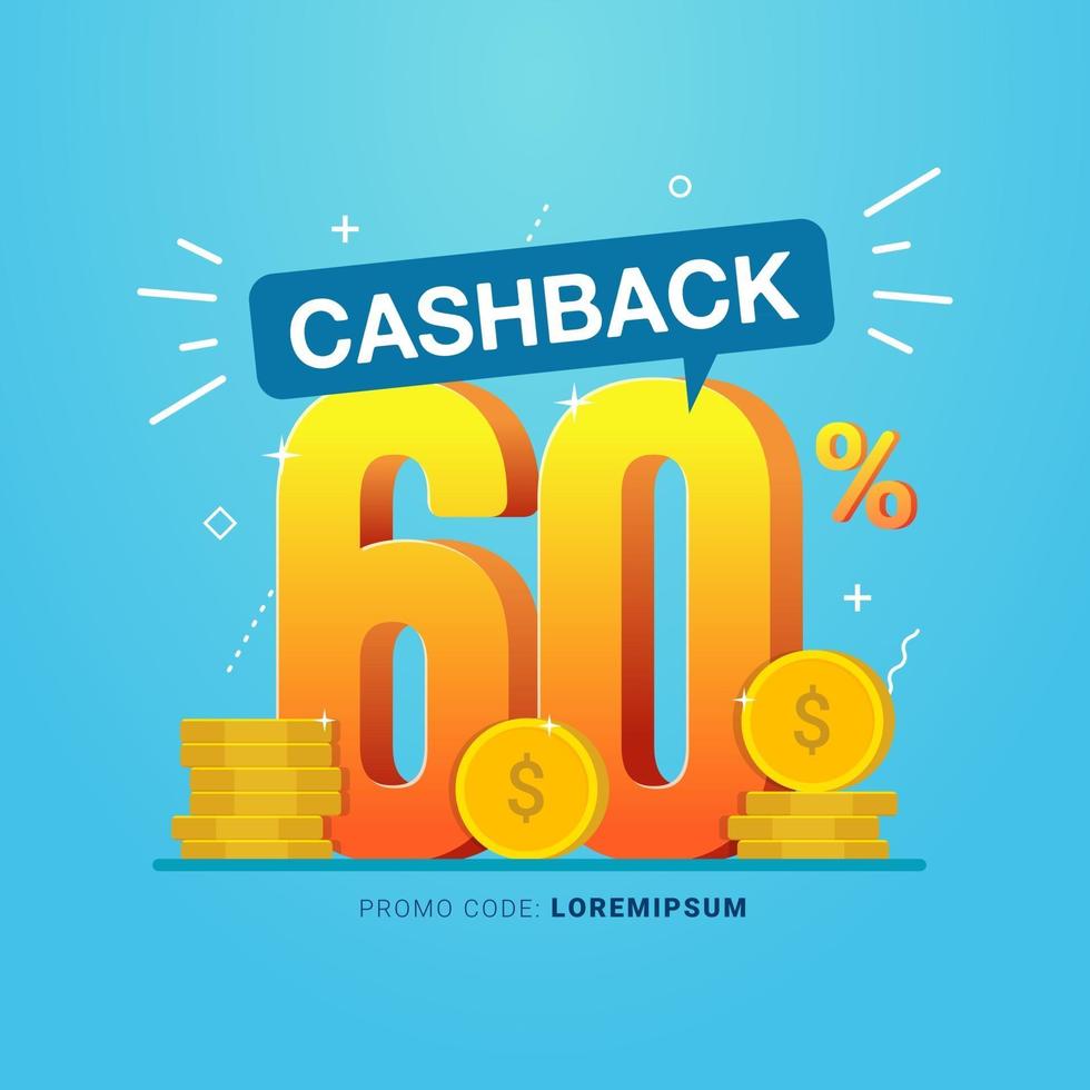 Cashback-Banner-Designkonzept zum Sparen und Erstatten von Geld vektor