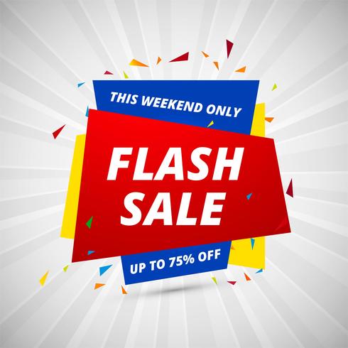 Flash Sale kreativ banner färgstark designmall vektor