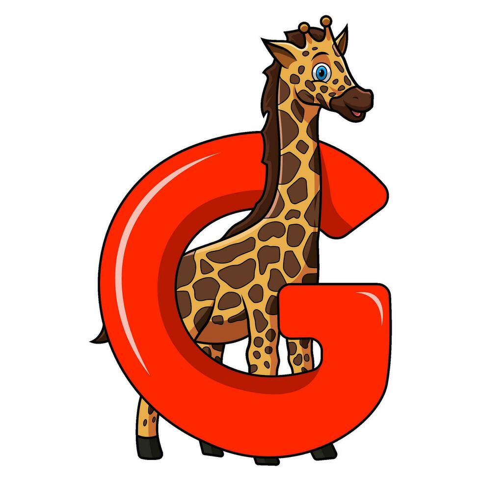 G Brief zum Giraffe vektor