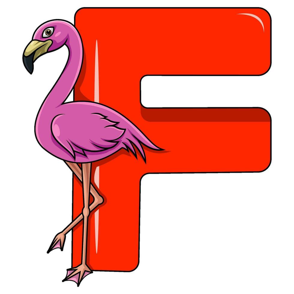 f brev för flamingo vektor