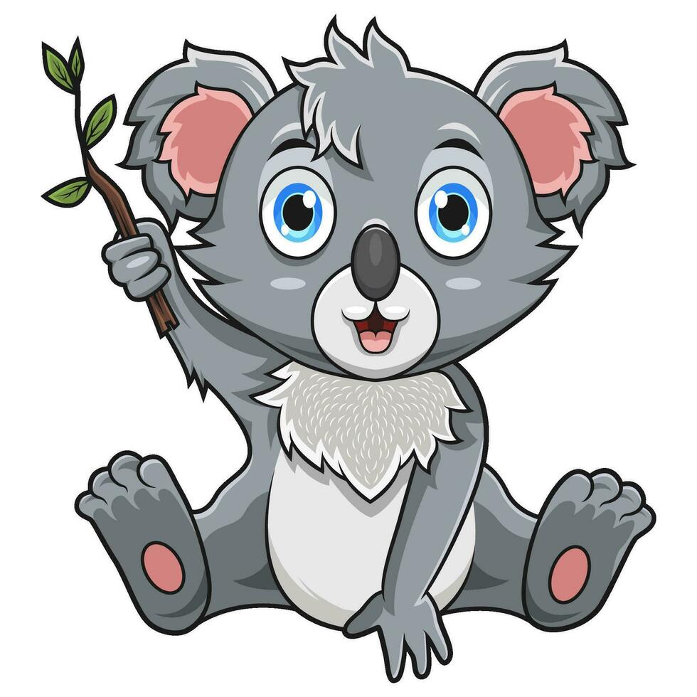 niedliches Baby-Koala-Cartoon-Sitzen vektor