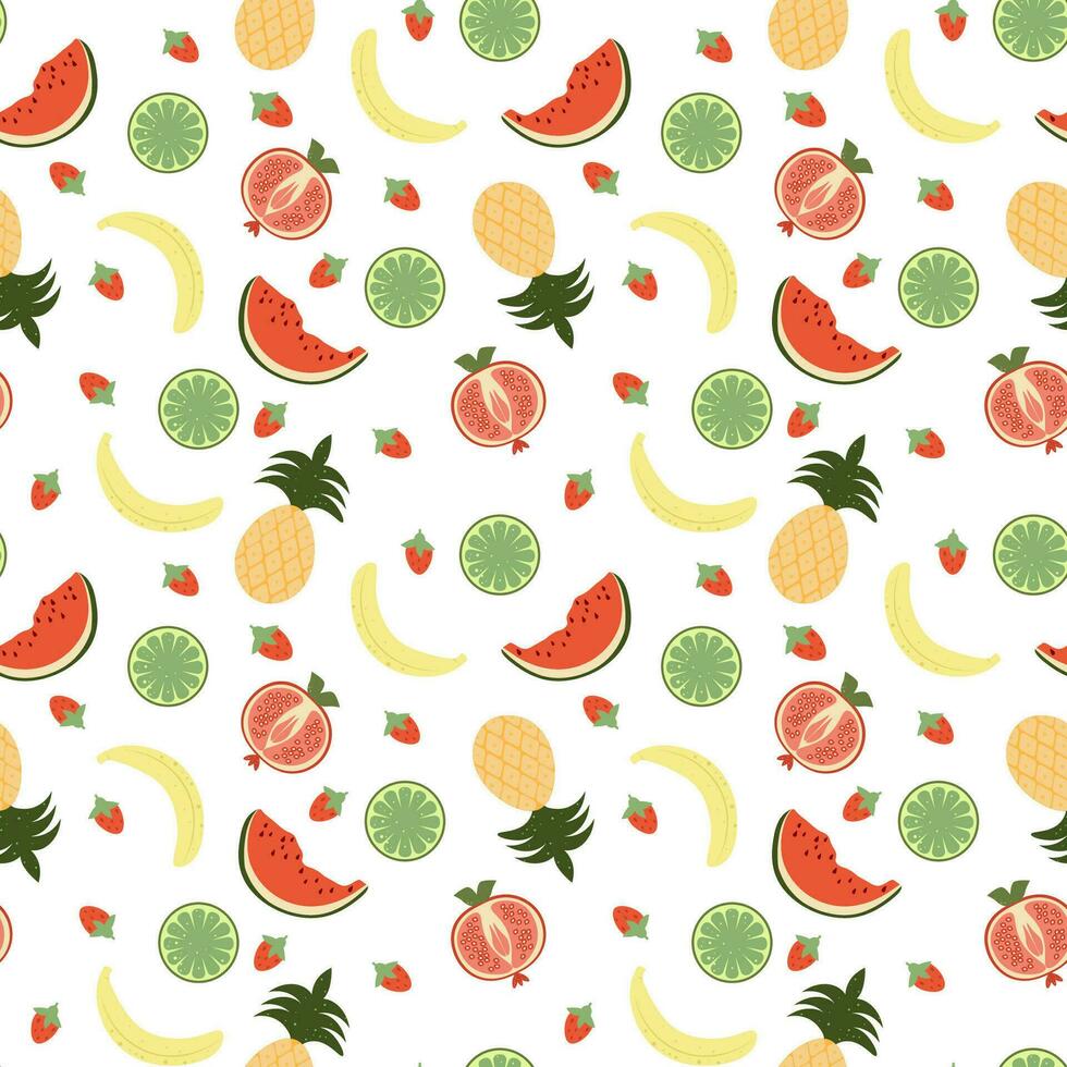 nahtlos Obst Muster. bunt Muster von erfrischend Früchte und Beeren. Vektor Illustration