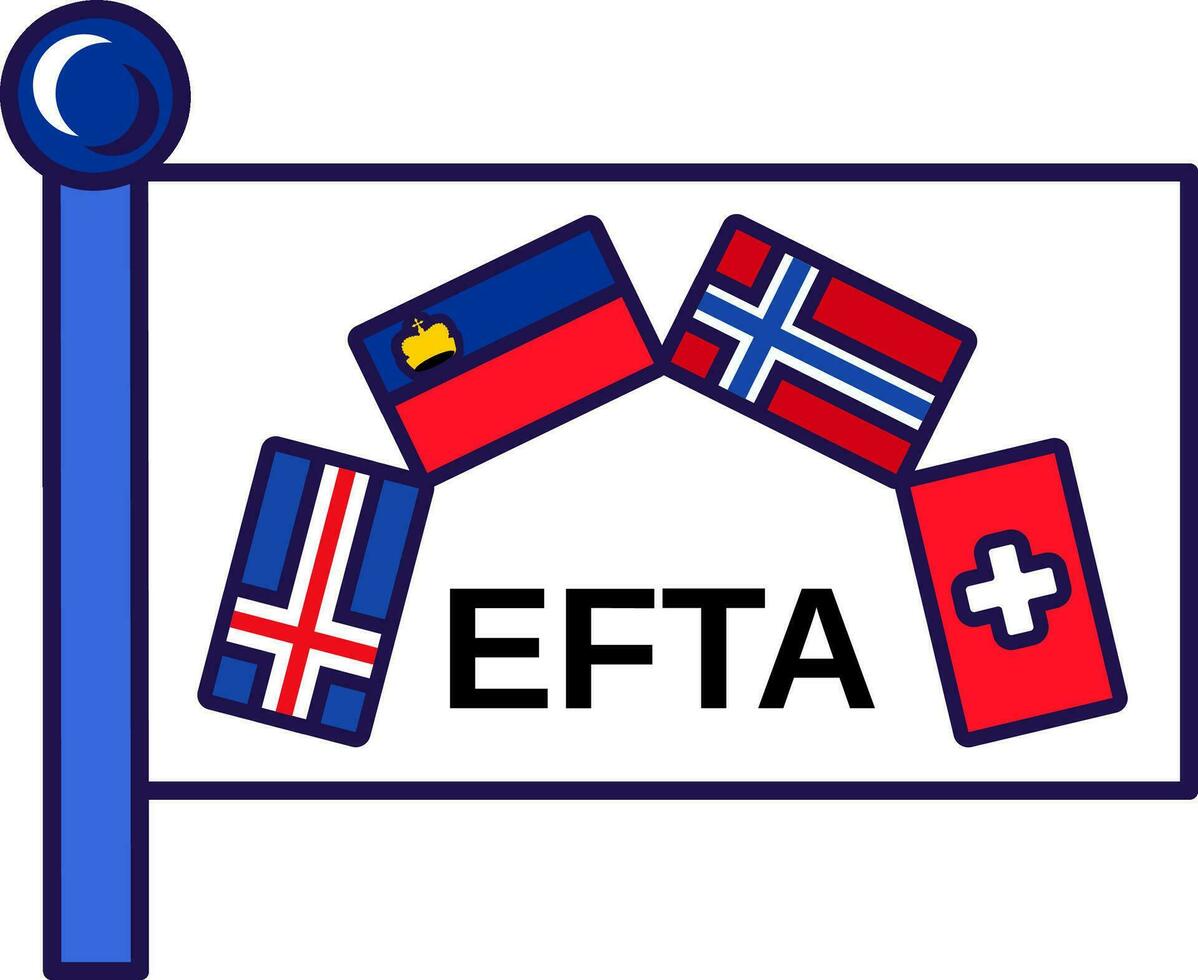 europäisch kostenlos Handel Verband Flagge Zeichen Vektor