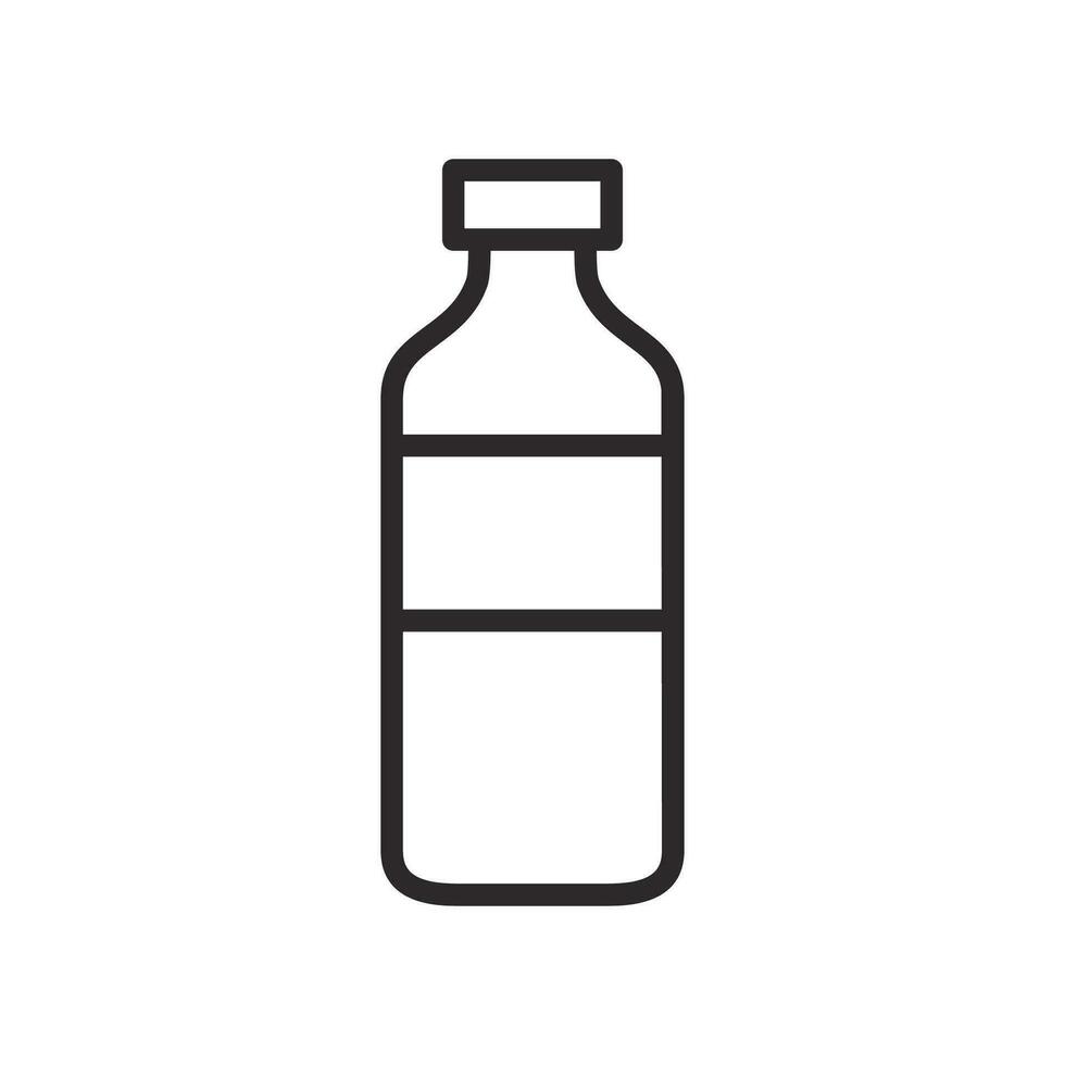 Flasche von Wasser Symbol. Alkohol trinken Symbol. eben Vektor Illustration