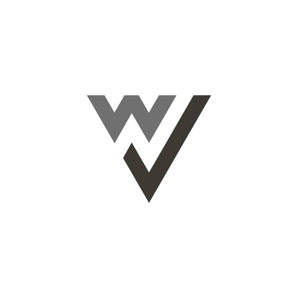 brev wv enkel geometrisk symbol logotyp vektor