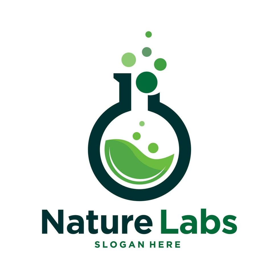 vektor uppsättning av naturlig labb logotyp design mall