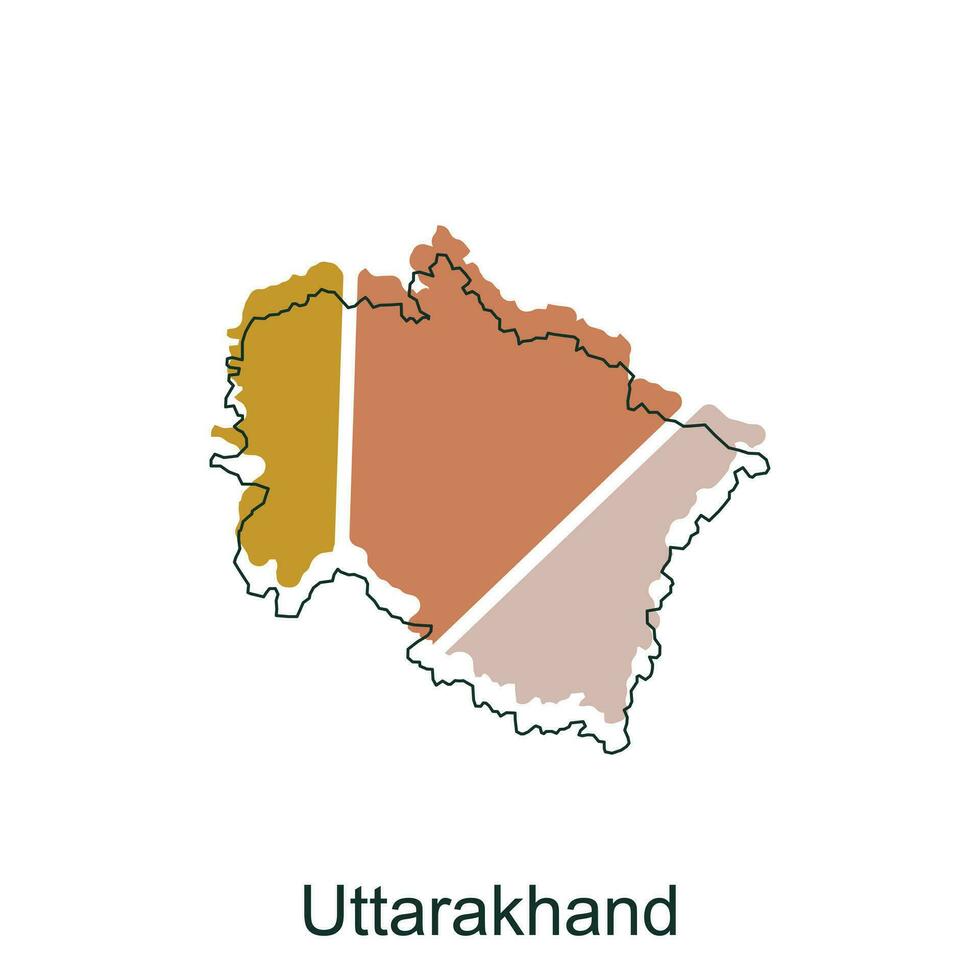 Karte von uttarakhand Illustration Design mit schwarz Gliederung auf Weiß Hintergrund, Design Vorlage geeignet zum Ihre Unternehmen vektor