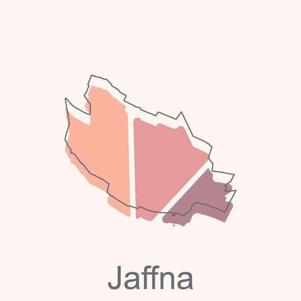 Karte von jaffna bunt Illustration Design, Welt Karte International Vektor Vorlage mit Gliederung Grafik skizzieren Stil isoliert auf Weiß Hintergrund