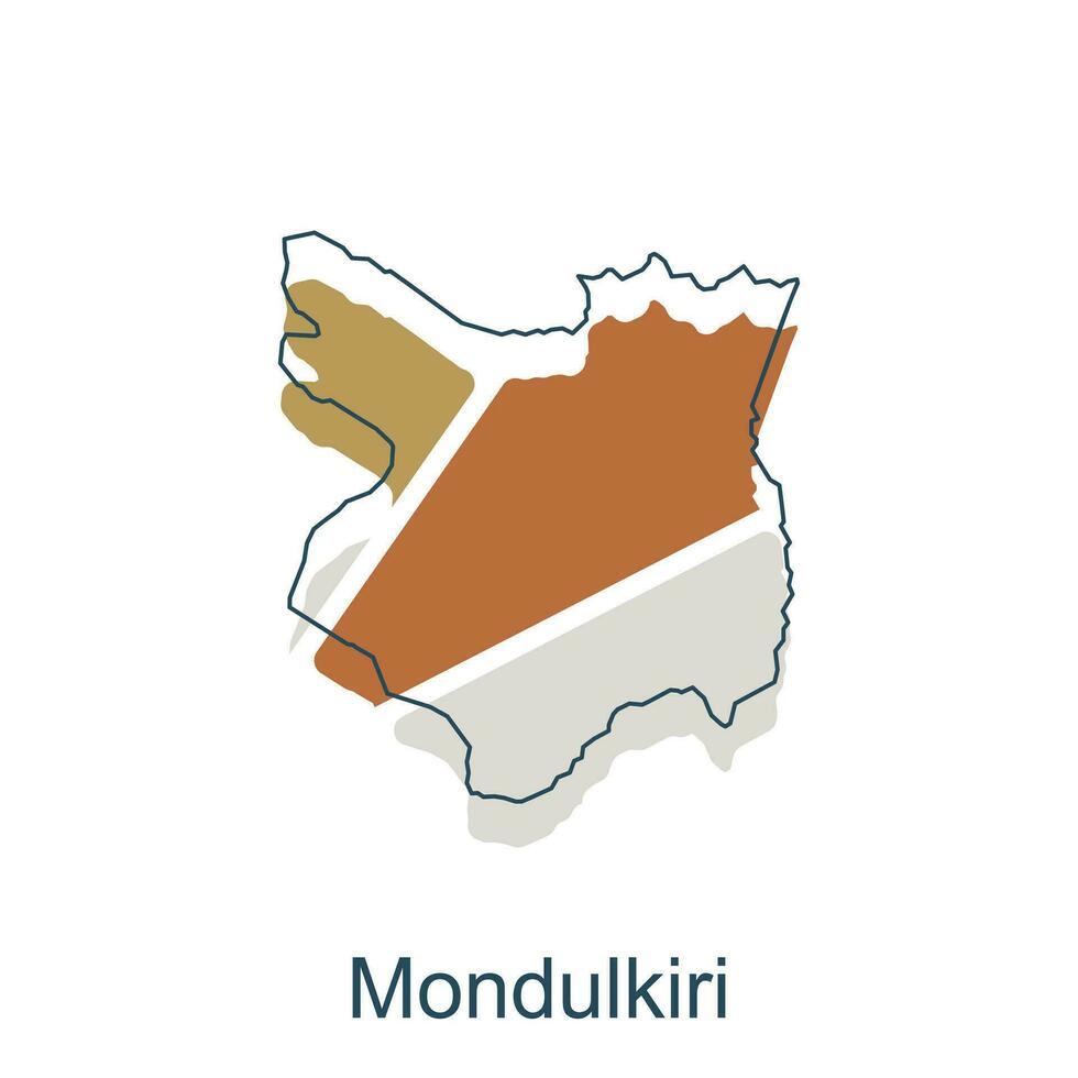 Karte von Mondulkiri modern mit Gliederung Illustration Design Vorlage, Provinz isoliert Kambodscha Karte vektor
